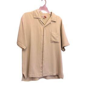 Men’s Tommy Bahama 100% Silk Short Sleeved Shirt Size Small Pale Green